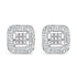 10K White Gold 1.00 Cttw Diamond Composite and Halo Stud Earrings (I-J Color, I1-I2 Clarity) by Bids.com
