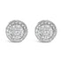 .925 Sterling Silver 3/4 Cttw Diamond Composite and Halo Stud Earrings (H-I Color, SI1-SI2 Clarity)  DestGlow