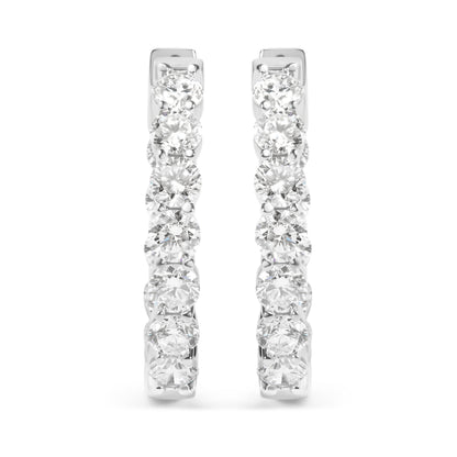 14K White Gold 5.00 Cttw Lab-Grown Diamond Inside Out Hoop Earrings  DestGlow