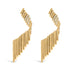 14K Yellow Gold Plated .925 Sterling Silver Sculpted Diamond Accent Drop Earrings (H-I Color, I1-I2 Clarity) by Bids.com