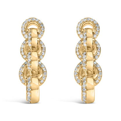 14K Yellow Gold Plated .925 Sterling Silver 1/2 Cttw Diamond Chain Link Drop Earrings (H-I Color, I1-I2 Clarity) by Bids.com
