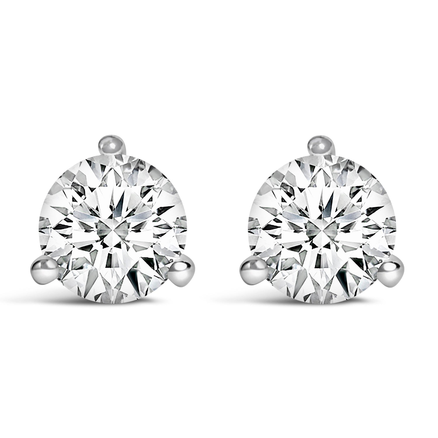 14K White Gold 2.0 Cttw 3-Prong Martini Set Brilliant Round-Cut Solitaire Lab Grown Diamond Screwback Stud Earrings (F-G Color, VS1-VS2 Clarity) by Bids.com