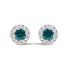 .925 Sterling Silver 1/2 Cttw Blue Diamond Halo Stud Earring  DestGlow