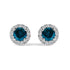 .925 Sterling Silver 1.00 Cttw Blue Diamond Halo Stud Earring  DestGlow
