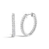 14K White Gold 2.00 Cttw Princess Diamond Inside Out Elongated Hoop Earrings  DestGlow