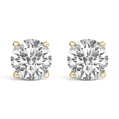 14K White Gold 1.00 Cttw Lab Grown Diamond Solitaire Stud Earrings  DestGlow