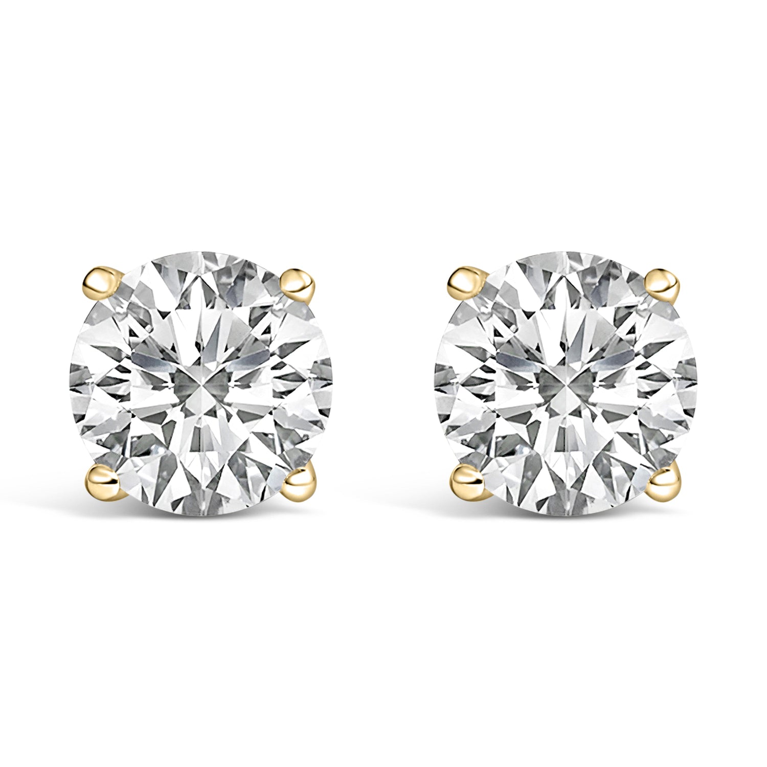 14K White Gold 1.00 Cttw Lab Grown Diamond Solitaire Stud Earrings  DestGlow