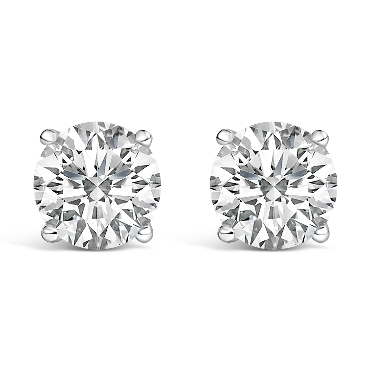 14K White Gold 1.00 Cttw Lab Grown Diamond Solitaire Stud Earrings  DestGlow