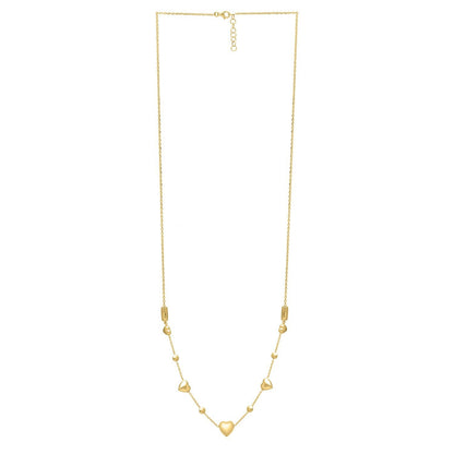 14k Yellow Gold Puff Heart Adjustable Necklace by Bids.com
