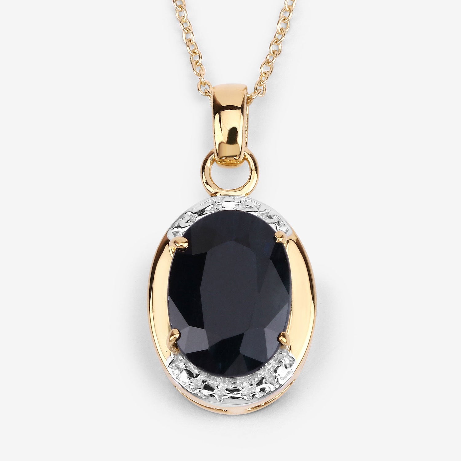 7.50 Carat Genuine Black Sapphire .925 Sterling Silver Pendant by Bids.com