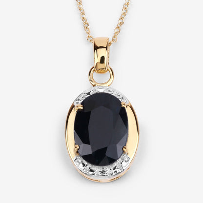7.50 Carat Genuine Black Sapphire .925 Sterling Silver Pendant by Bids.com