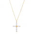 14k Yellow Gold Pearl Cross Pendant by Bids.com