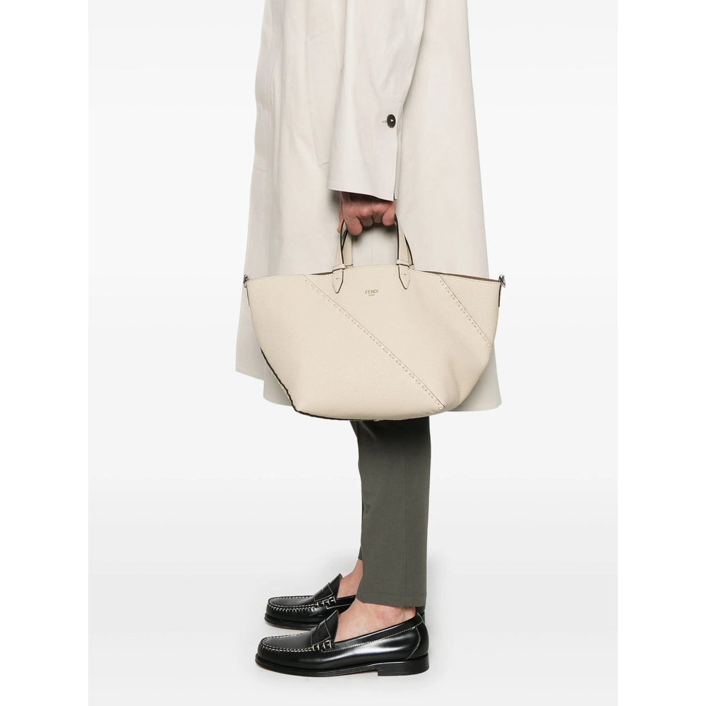 Fendi Neutrals Tote Bags Men by Luosophy