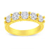 14K Yellow Gold Plated .925 Sterling Silver 1 1/2 Cttw Shared Prong Set Brilliant Round-Cut Diamond Anniversary or Wedding Band Ring (K-L Color, SI2-I1 Clarity) - Size 7 