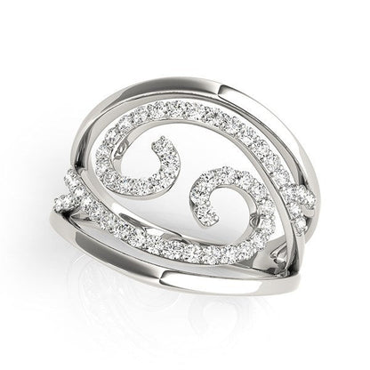 Swirl Design Diamond Ring in 14k White Gold (1/2 cttw) by Bids.com