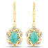 2.36 Carat Genuine Emerald and White Topaz .925 Sterling Silver Earrings by Bids.com
