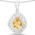 4.18 Carat Genuine Citrine and White Topaz .925 Sterling Silver Pendant by Bids.com