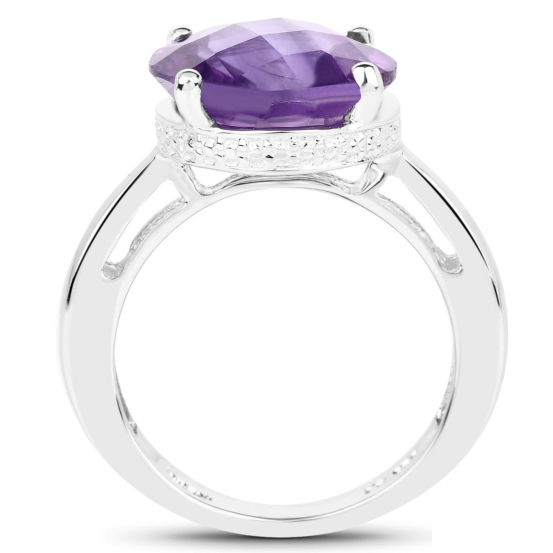 5.60 Carat Genuine Amethyst .925 Sterling Silver Ring by Bids.com