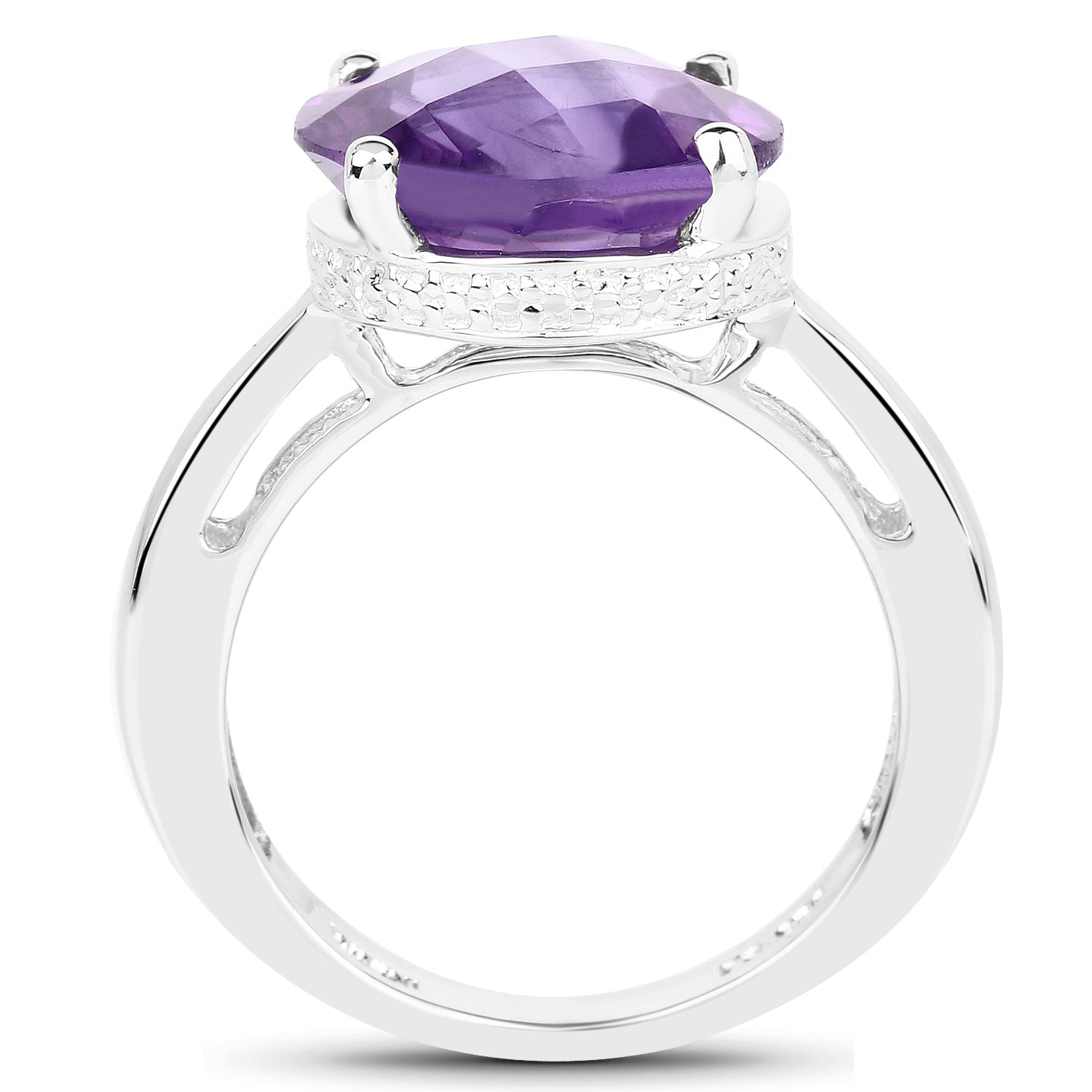5.60 Carat Genuine Amethyst .925 Sterling Silver Ring by Bids.com