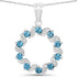 1.50 Carat Genuine London Blue Topaz and White Topaz .925 Sterling Silver Pendant  DestGlow