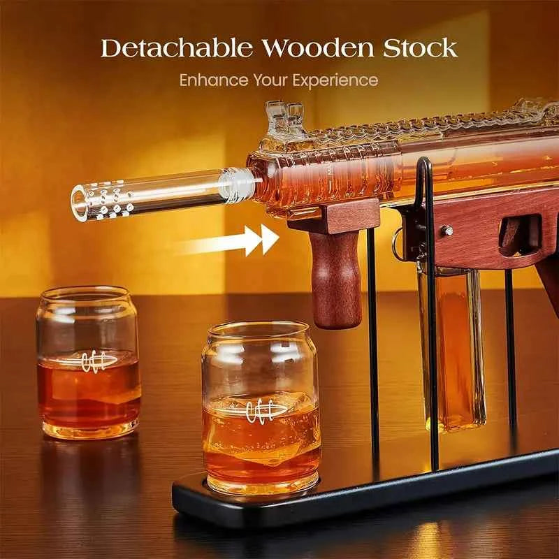 M-16 Machine Gun Whiskey Decanter Set