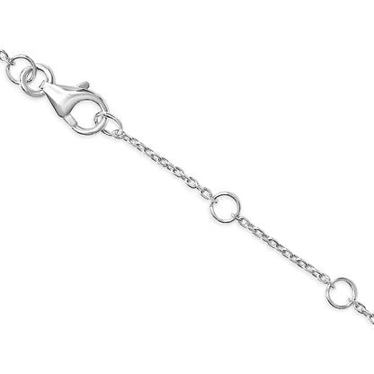 10K White Gold Diamond Accent "A" Initial Charm and Link Bracelet by Bids.com