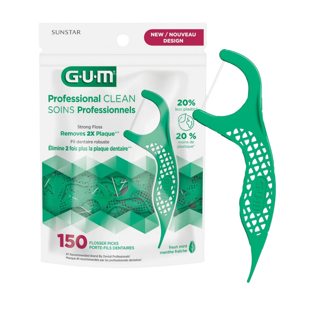 GUM Professional Clean Flosser Picks Fresh Mint (150 Count)  DestGlow