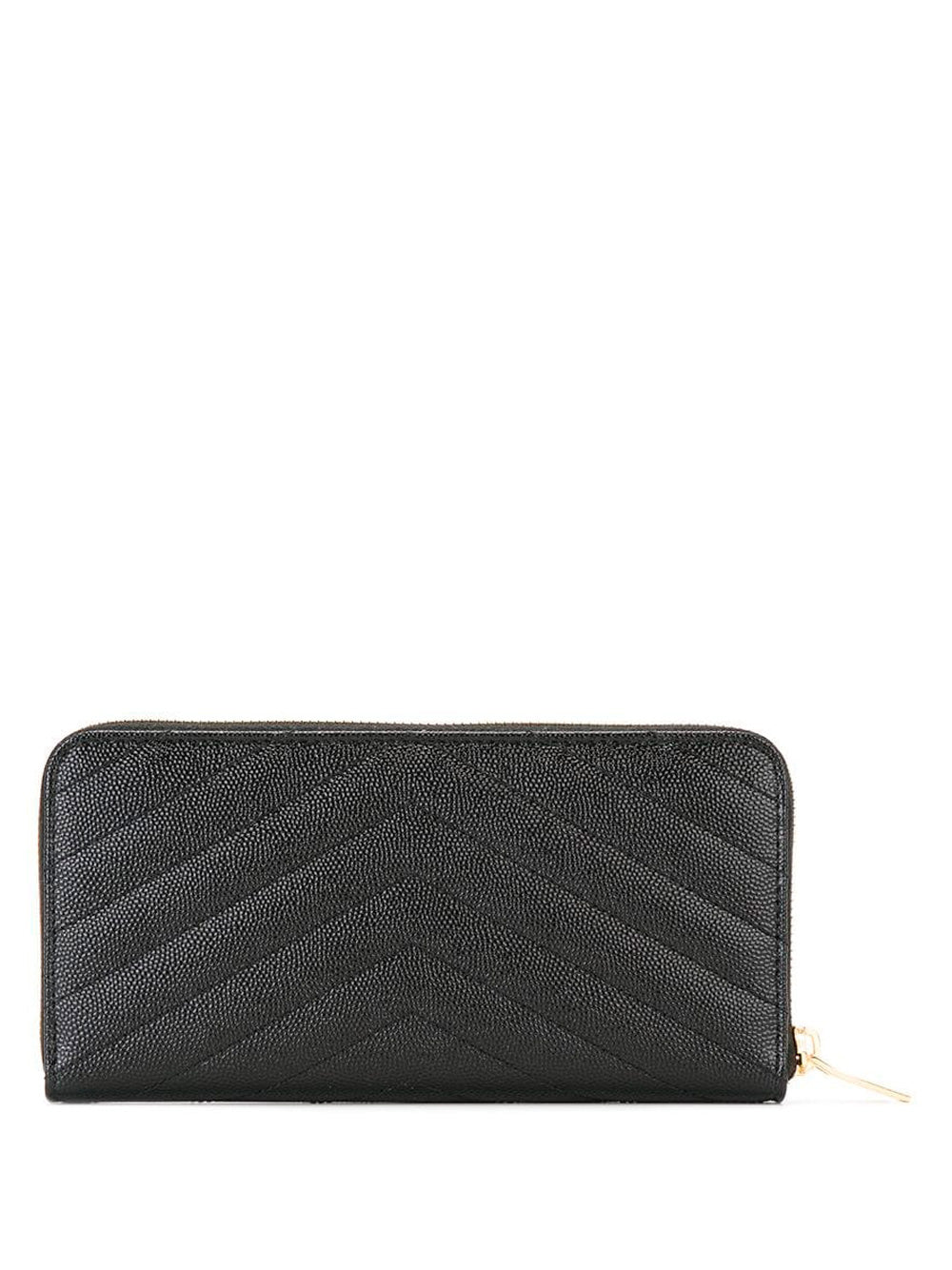 Saint Laurent Women Cassandre Matelassé Zip Around Wallet In Grain De Poudre Leather by Luosophy