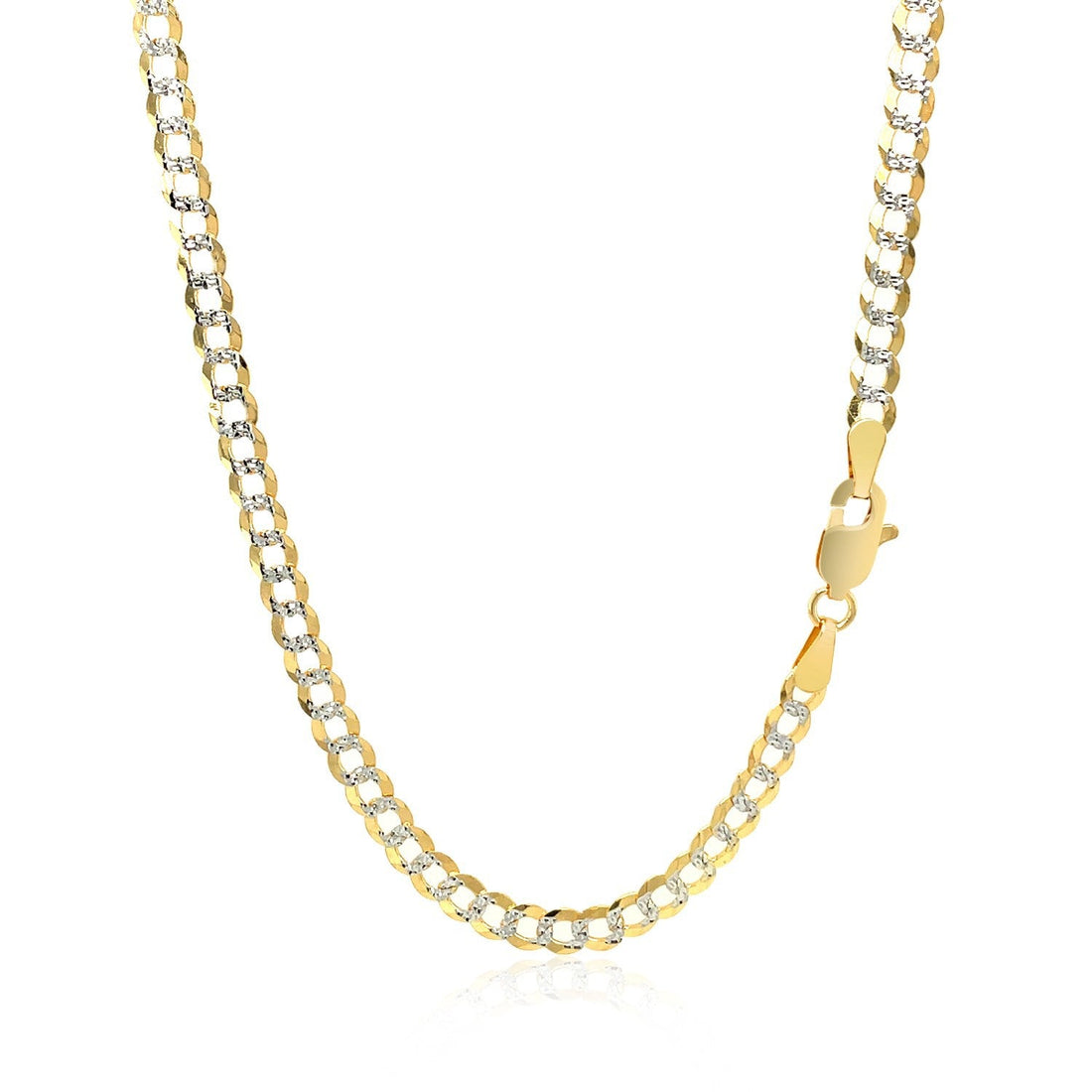 3.6 mm 14k Two Tone Gold Pave Curb Chain by Bids.com