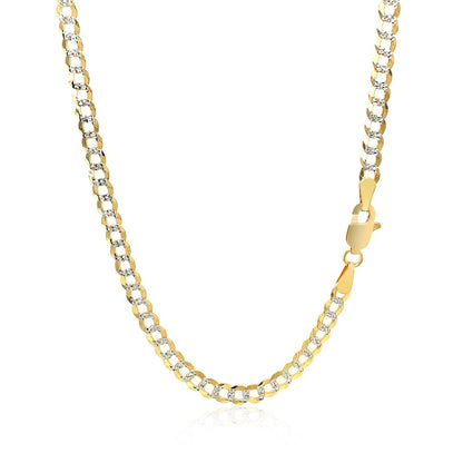 3.6 mm 14k Two Tone Gold Pave Curb Chain by Bids.com
