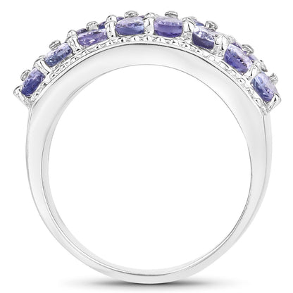 2.59 Carat Genuine Tanzanite .925 Sterling Silver Ring by Bids.com