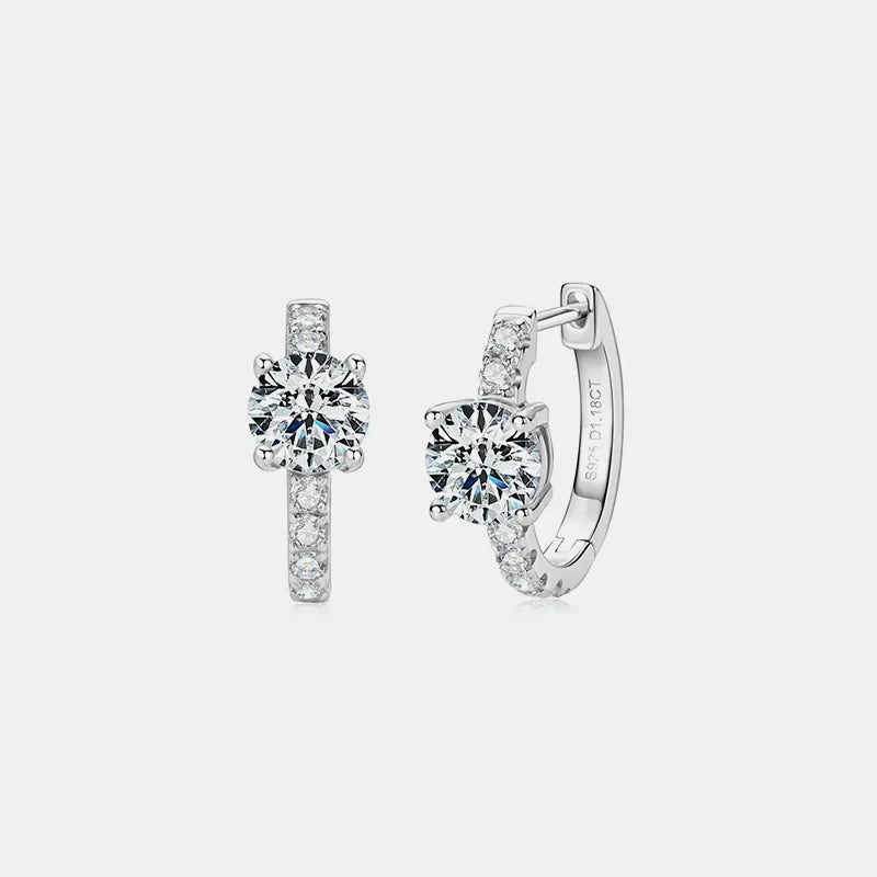 2.36 Carat Sparkala™ Zircon 925 Sterling Silver Hoop Earrings by Sparkala