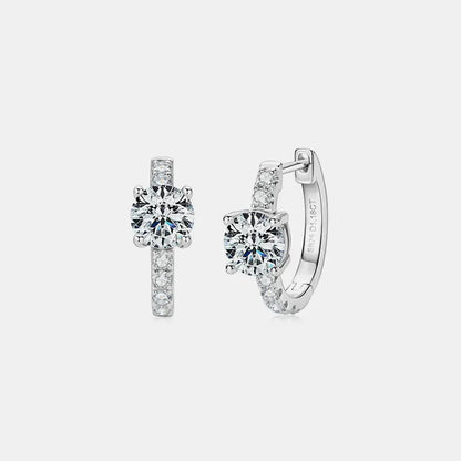2.36 Carat Sparkala™ Zircon 925 Sterling Silver Hoop Earrings by Sparkala