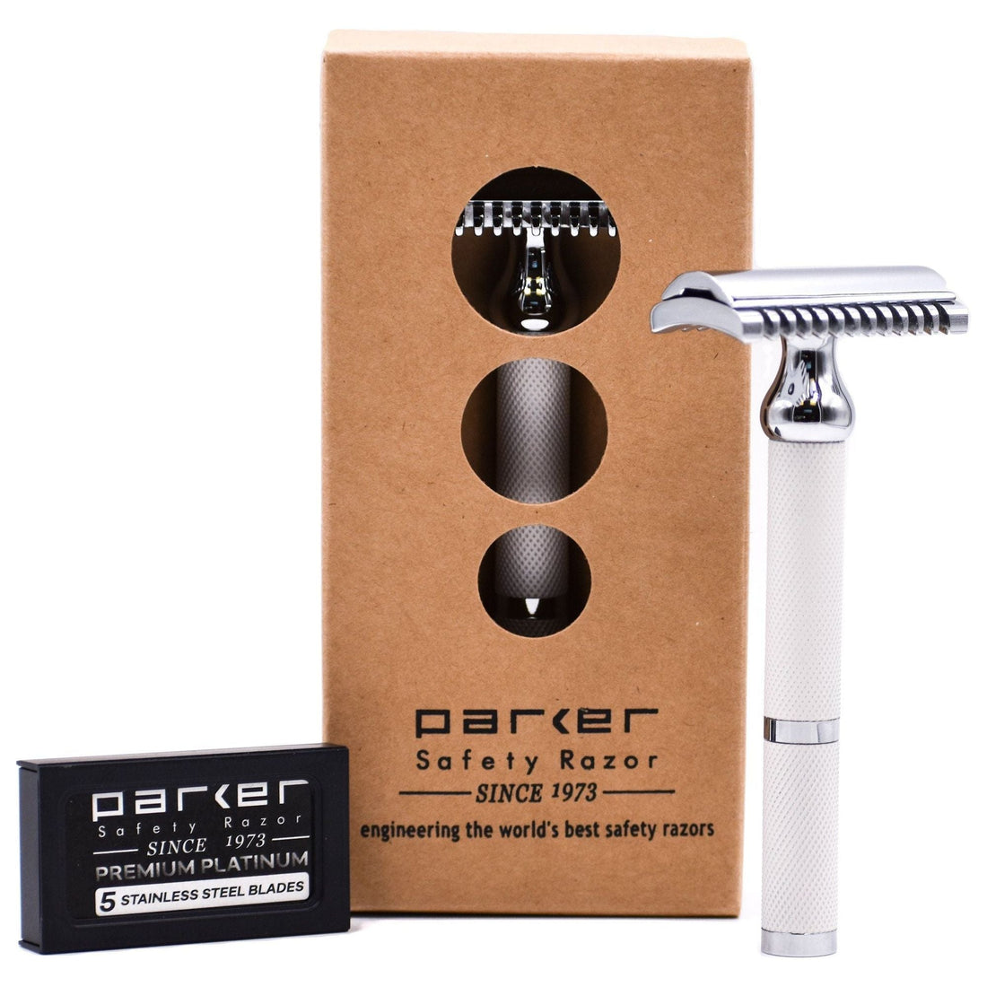 Parker 70C White and Chrome Open Comb Safety Razor by Pasteur Pharmacy