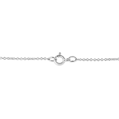 .925 Sterling Silver 1/10 cttw Pave-Set Round-Cut Diamond Open Cross 18" Pendant Necklace (I-J Color, I1-2 Clarity)  DestGlow