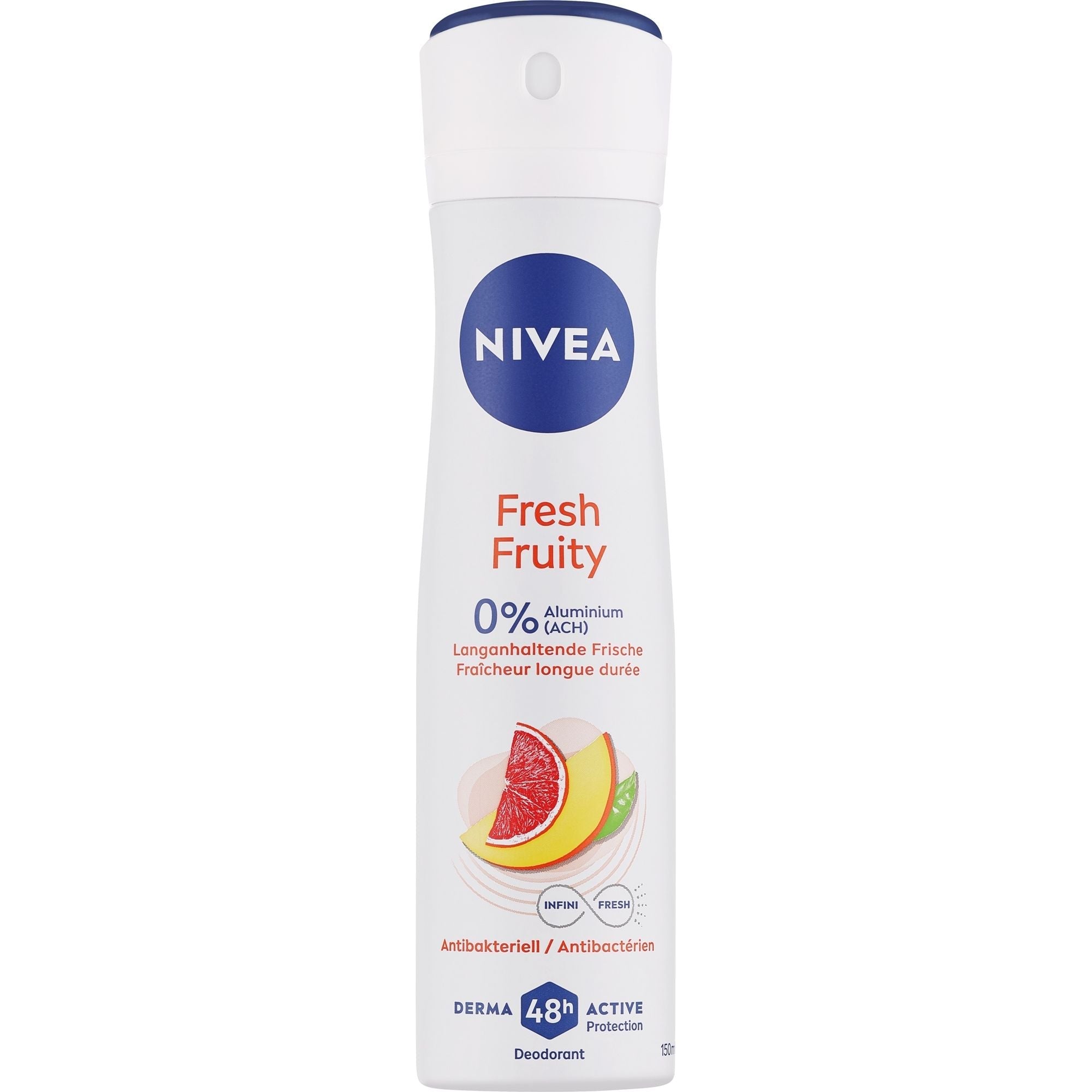 NIVEA Fresh Fruity Deodorant Spray 0% Aluminum (ACH) 48h Protection 150ml by Pasteur Pharmacy