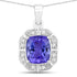2.52 Carat Genuine Tanzanite and White Diamond 14K White Gold Pendant by Bids.com
