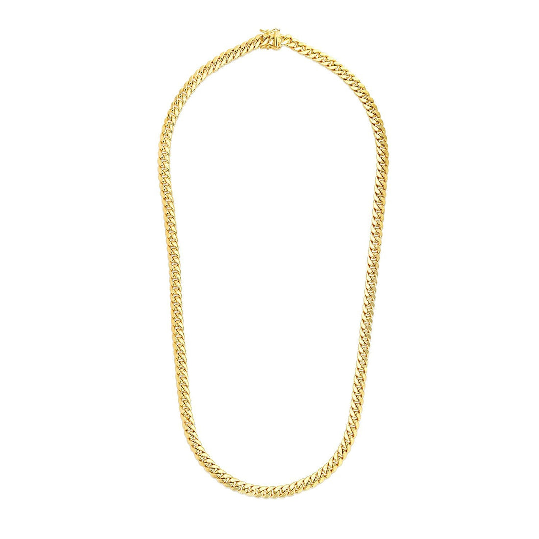 6.9mm 14k Yellow Gold Semi Solid Miami Cuban Chain by Bids.com