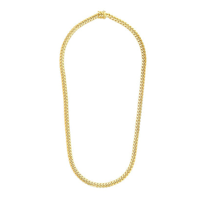 6.9mm 14k Yellow Gold Semi Solid Miami Cuban Chain by Bids.com