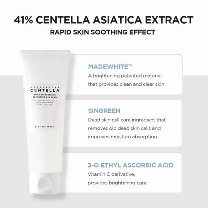 Madagascar Centella Tone Brightening Cleansing Gel Foam, 125Ml