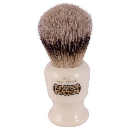Simpsons Commodore X1 Best Badger Hair Shaving Brush Small by Pasteur Pharmacy