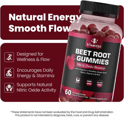 VITAMIZED Beetroot Gummies 1000mg - Nitric Oxide Supplement