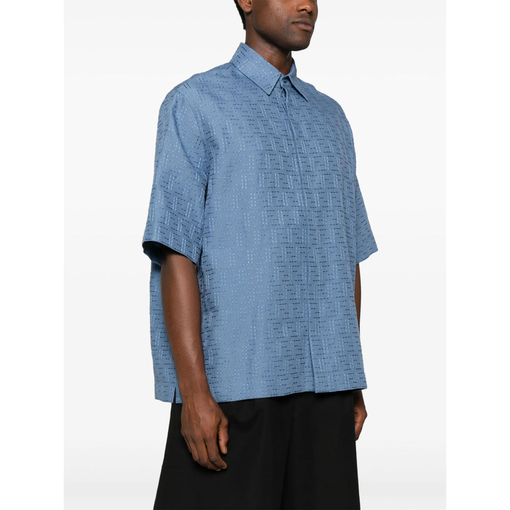 Fendi Blue Shirts Men by Luosophy
