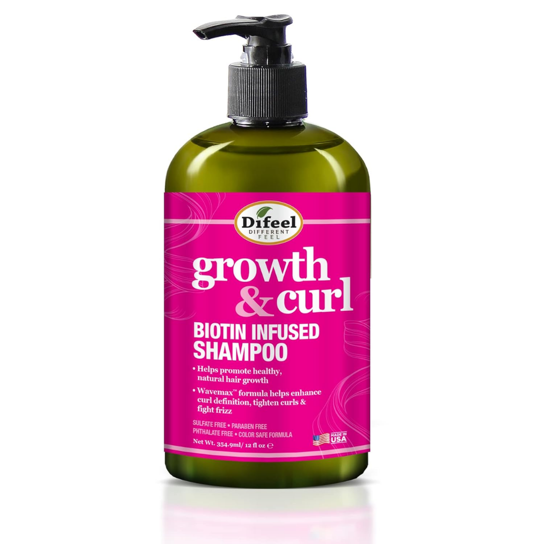 Difeel Growth &amp; Curl Biotin Infused Shampoo Sulfate-Free (12oz) by Farmacias Savia