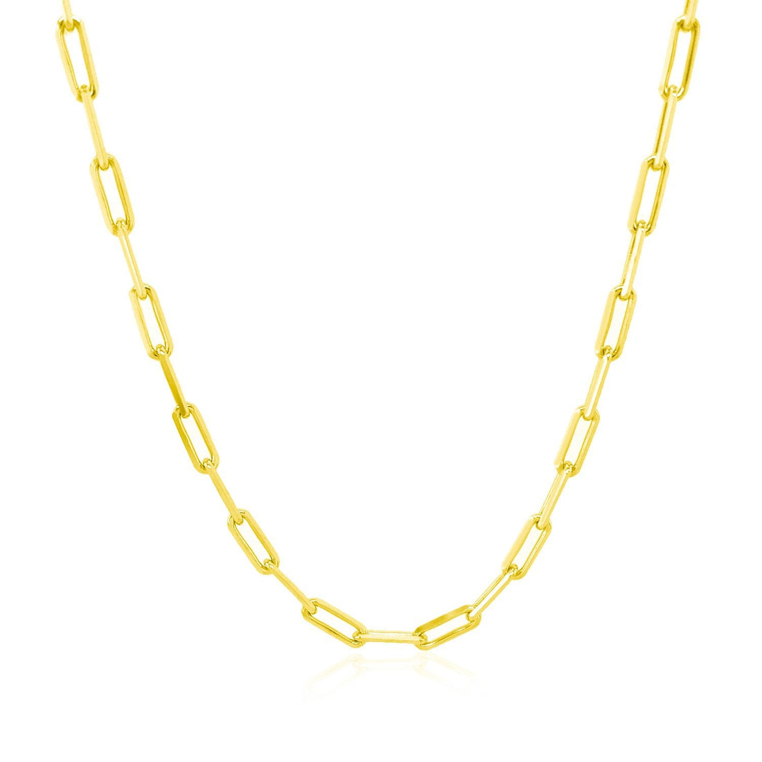 14K Yellow Gold Paperclip Chain (2.5mm) by Bids.com