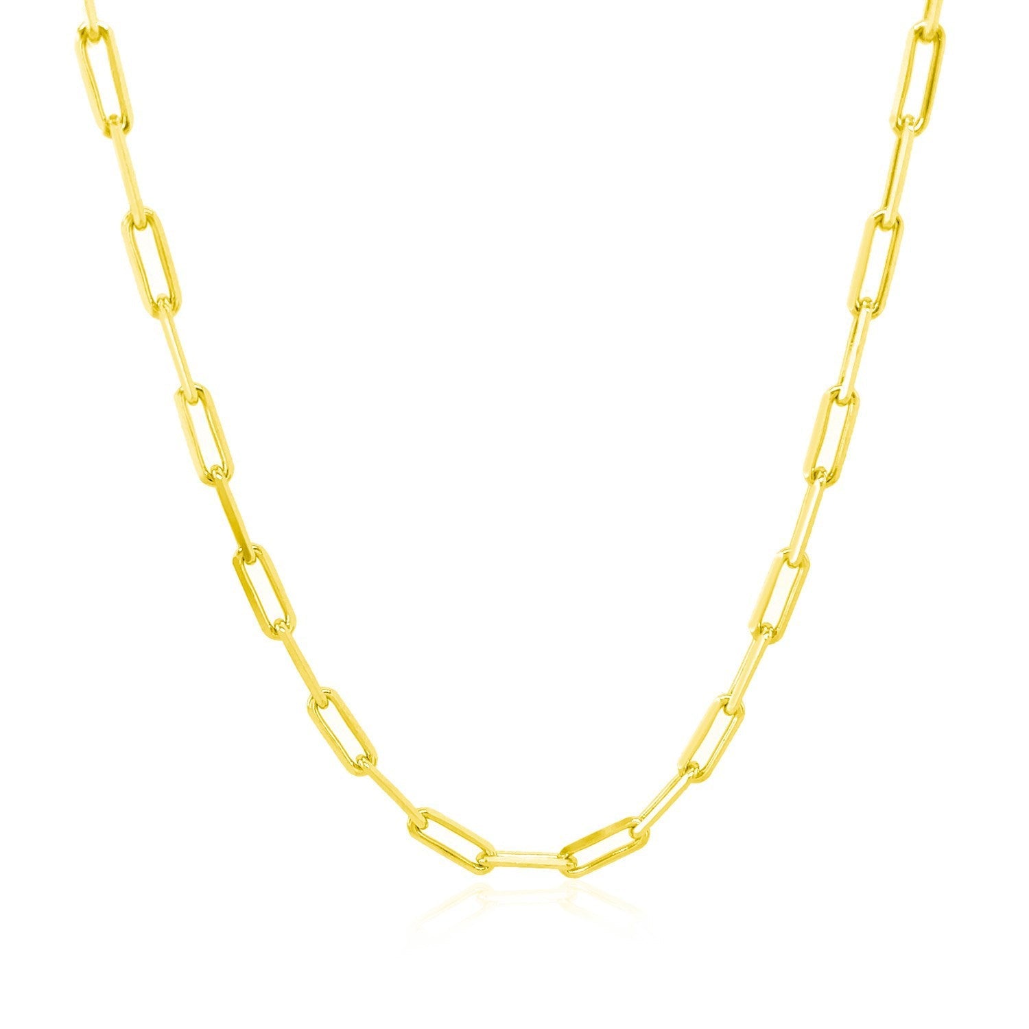 14K Yellow Gold Paperclip Chain (2.5mm) by Bids.com