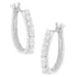 10K Yellow Gold Round and Baguette Cut Diamond Oblong Hinged Leverback Hoop Earrings (Â¼ Cttw, I-J Color, I2-I3 Clarity) by Bids.com