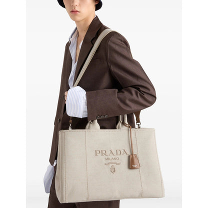 Prada Neutrals Tote Bags Men by Luosophy