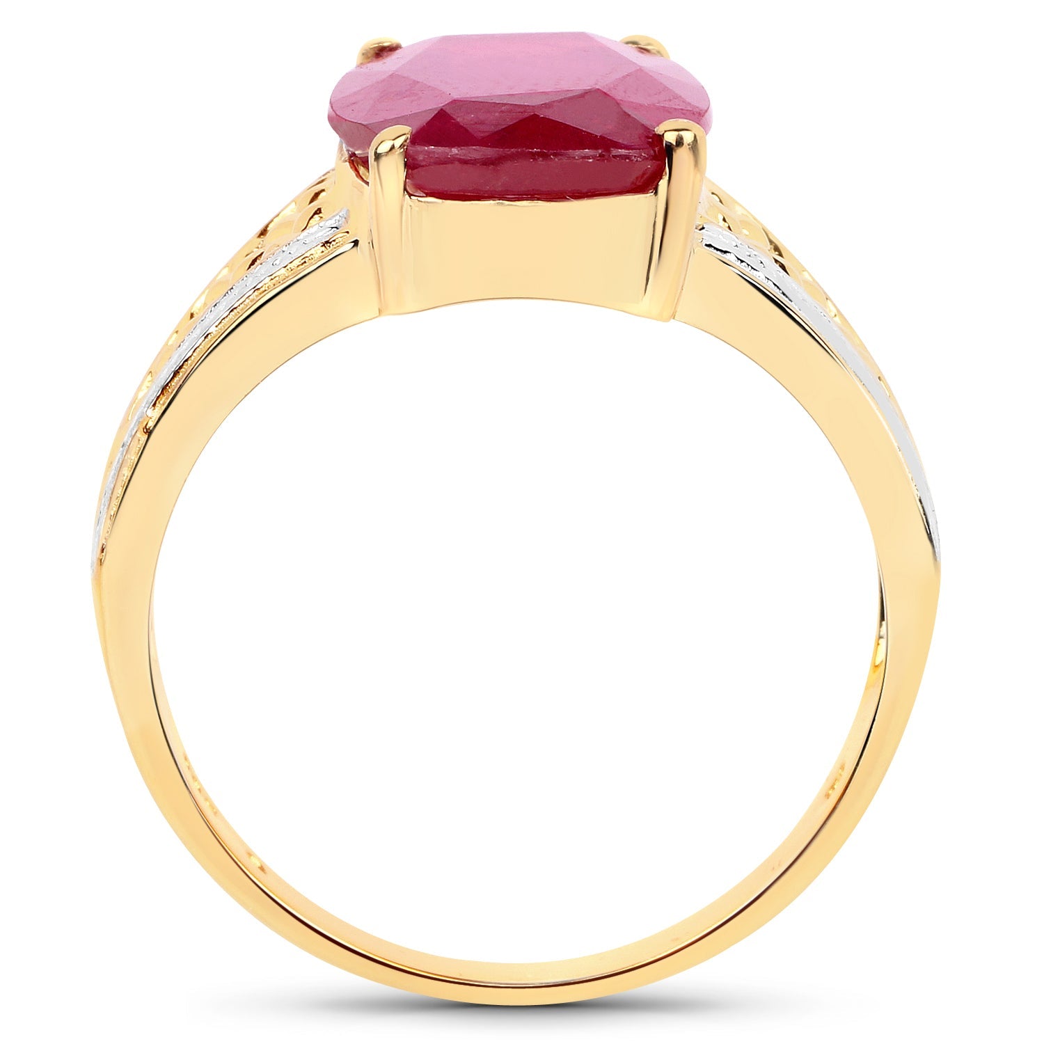 7.50 Carat Glass Filled Ruby .925 Sterling Silver Ring by Bids.com
