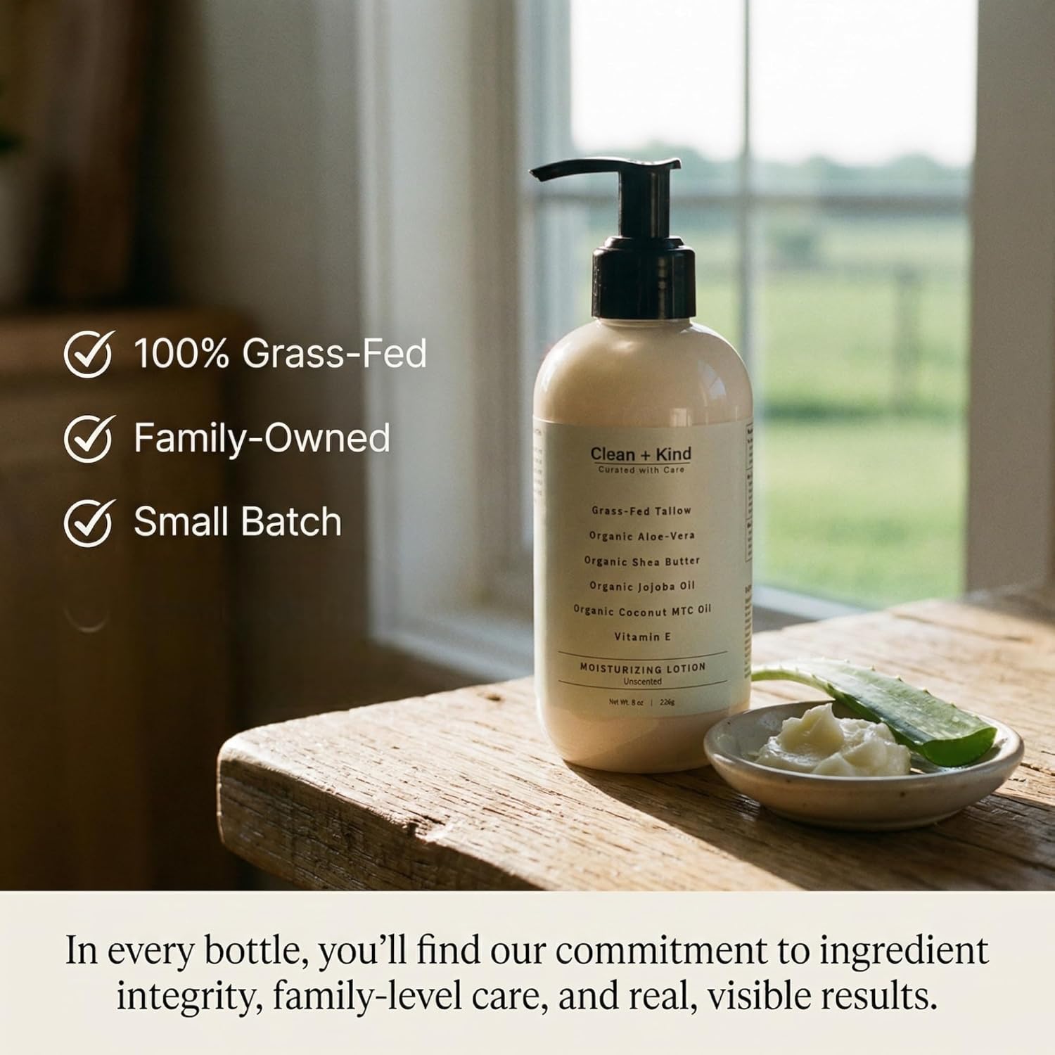 Tallow Lotion by Clean + Kind